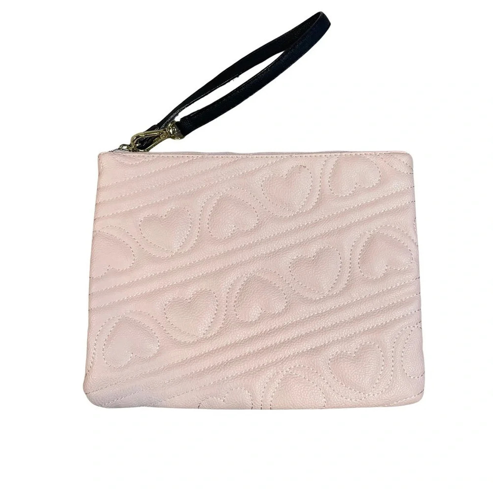 BETSY JOHNSON Heart Pink Quilted Wristlet - Picture 2 of 5